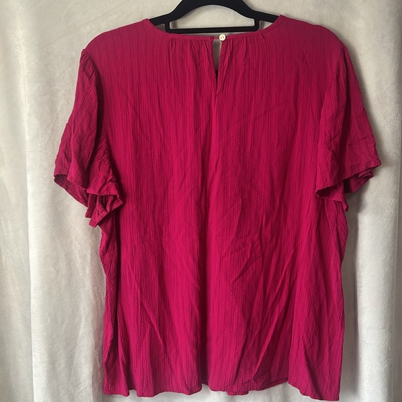 Knox Rose Top Pink Short Sleeve Round Neck Eyelet Embroidered Top Size Large - Picture 3 of 16